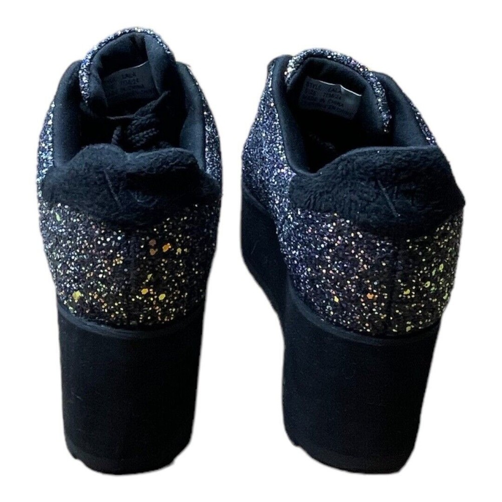 N.Y.L.A. Black Glitter Platform Sneakers - Picture 5 of 9